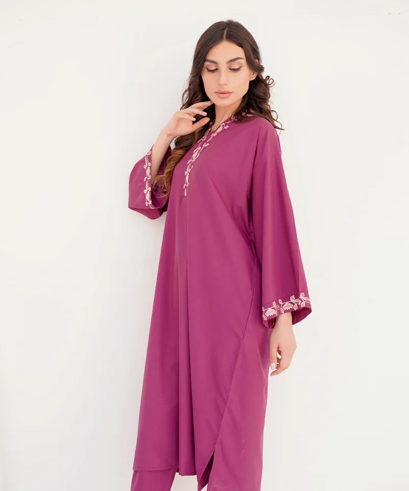 Hot pink Embroidered