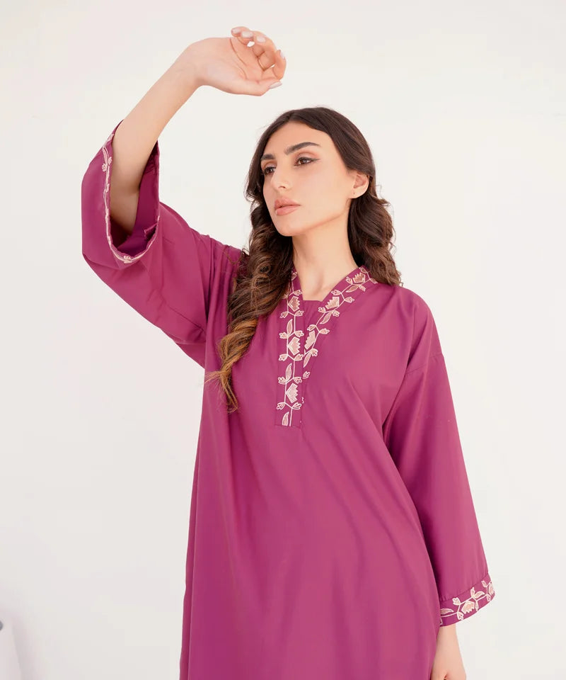 Hot pink Embroidered